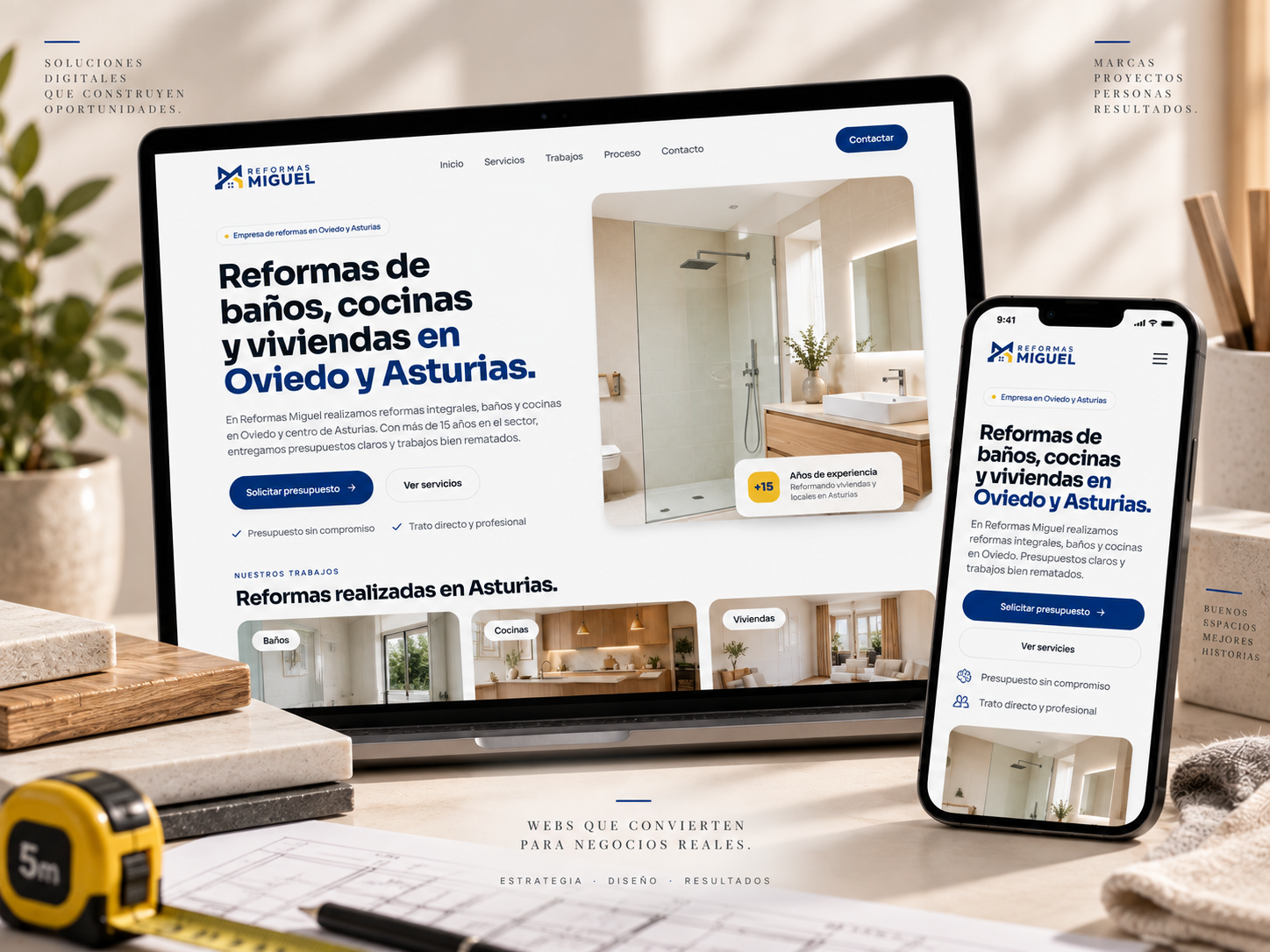 Web diseñada por Astia para Reformas Miguel
